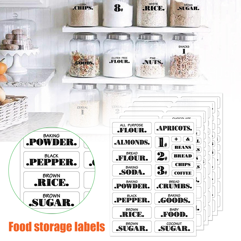 Food Storage Labels - 132 피스 주방 음식 스티커 방수