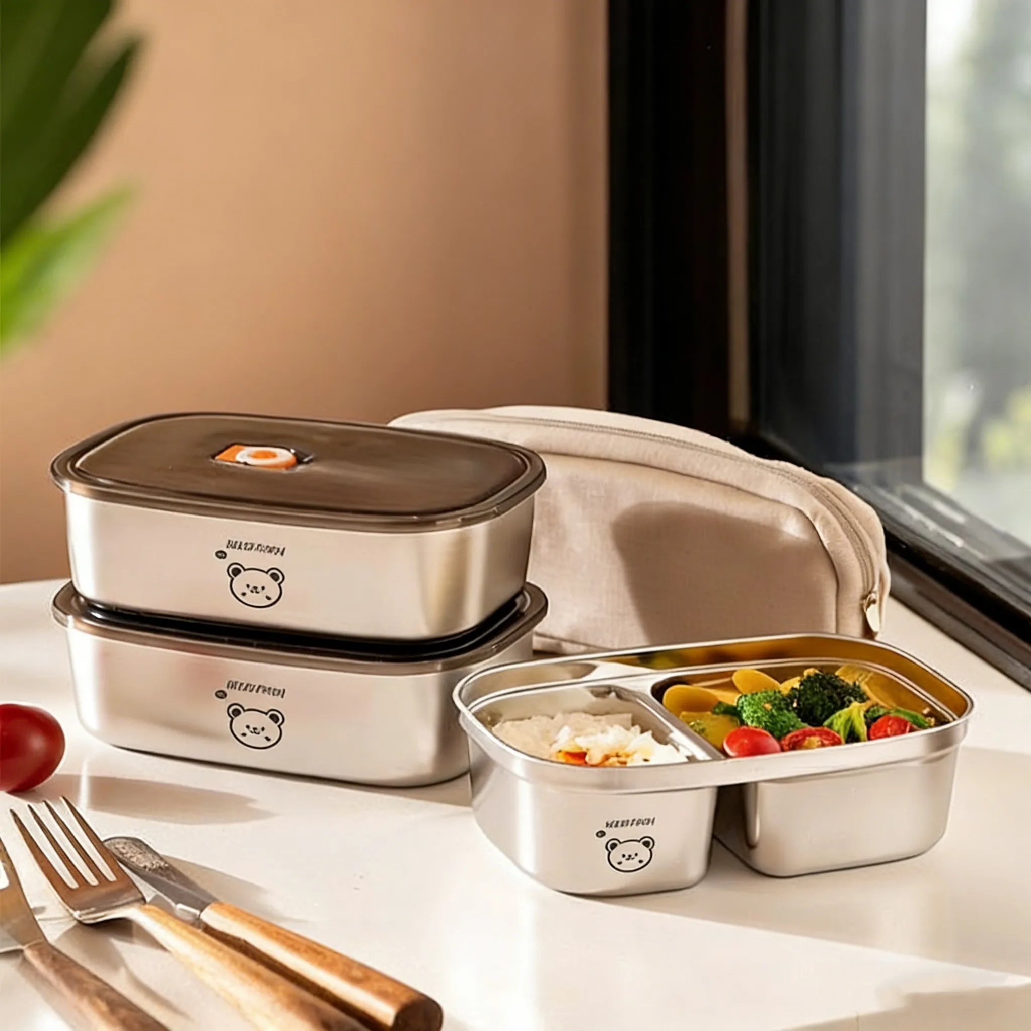 Food Storage Oven Safe - 대용량 304 스테인리스 스틸 도시락통, 어린이