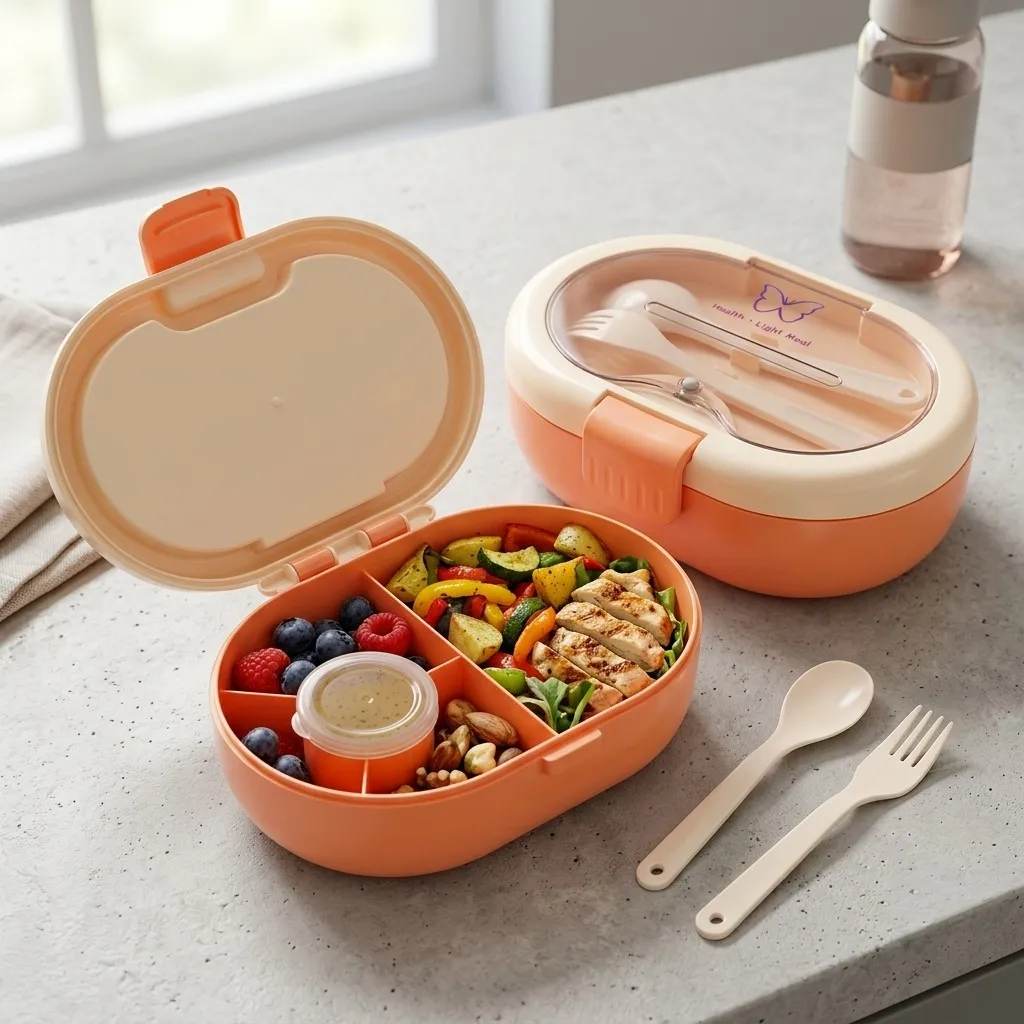 Food Storage With Dividers - 어린이, 성인, 학교 급식 준비, 간식