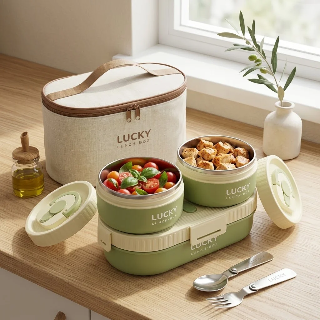 손잡이가 달린 304 스테인리스 스틸 보온 도시락통,  - Food Storage With Dividers 리뷰 및 가격