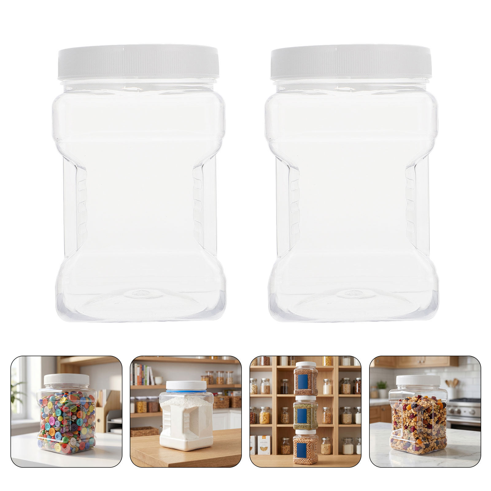 6개 세트 투명 보관 용기, 투명 사각 플라스틱 용기, - Food Storage Containers 리뷰 및 가격