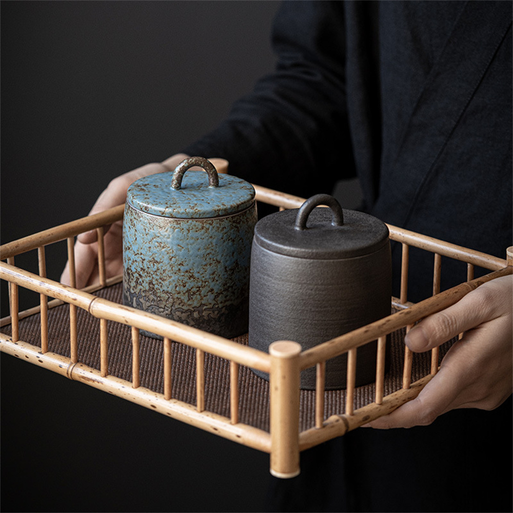 세라믹 차 캐디 봉인 된 항아리 작은 차 상자 휴대용  - Food Storage With Dividers 리뷰 및 가격