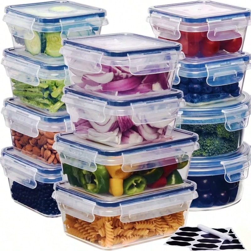 뚜껑이 쉽게 닫히는 12개의 식품 보관 용기 세트 (뚜 - Food Storage Labels 리뷰 및 가격