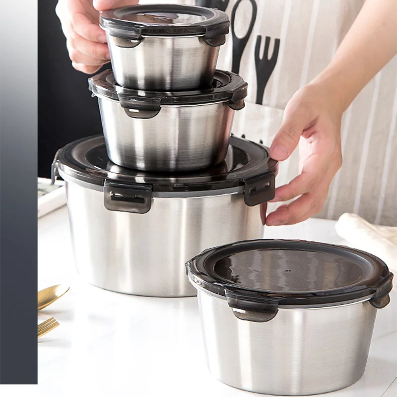 뚜껑이 달린 304 스테인리스 스틸 도시락, 식품 용기 - Food Storage Oven Safe 리뷰 및 가격