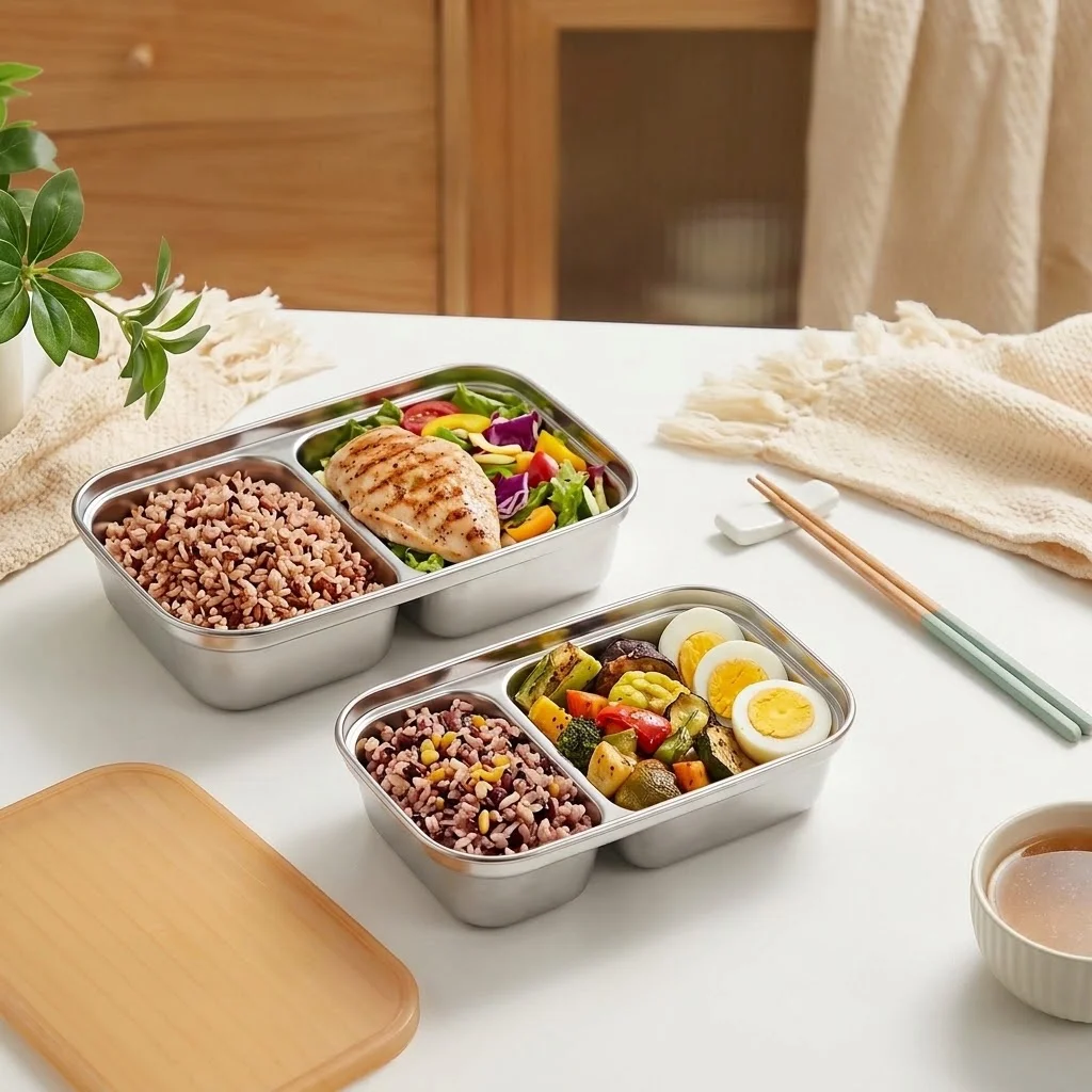 304 스테인리스 스틸 소재의 칸막이형 도시락통, 밀폐 - Food Storage With Dividers 리뷰 및 가격